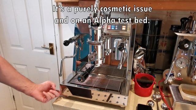 Vesuvius EVO Leva  Single group dual boiler spring lever alpha1 test bed with close up of manometer