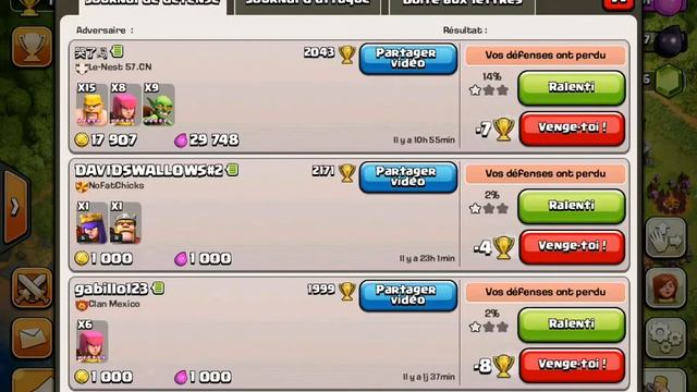 Clash of clans replay d un bon gros butin! Astuce pour farm a bon niveau.