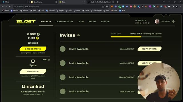 Влетаем в Blast: Гайд по получению Спинов! Прокачайте Свои Очки Airdrop в Blast! Проект с 500 млн $!
