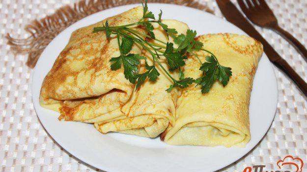 Блины с капустой и грибами