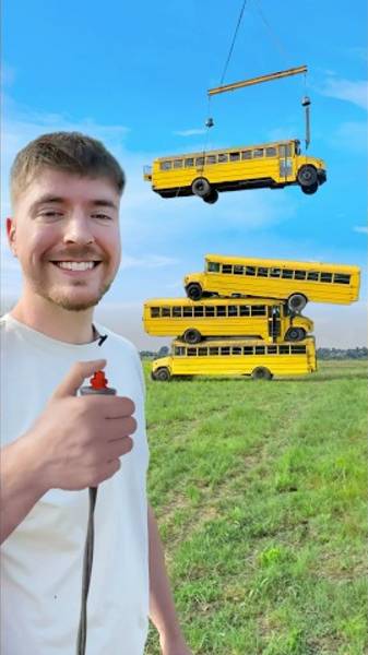 Сколько школьных автобусов мы сложим друг на друга