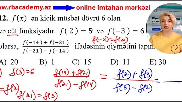 1-ci və 2-ci qruplar üzrə Riyaziyyatdan blok imtahanı sualları(2018-ci il 1-ci sınaq).