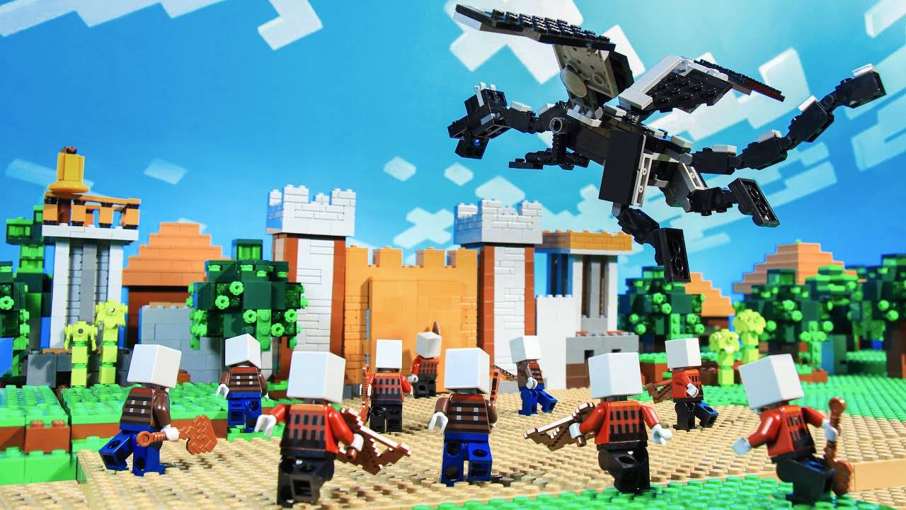 атака эндер дракона (часть 2) LEGO