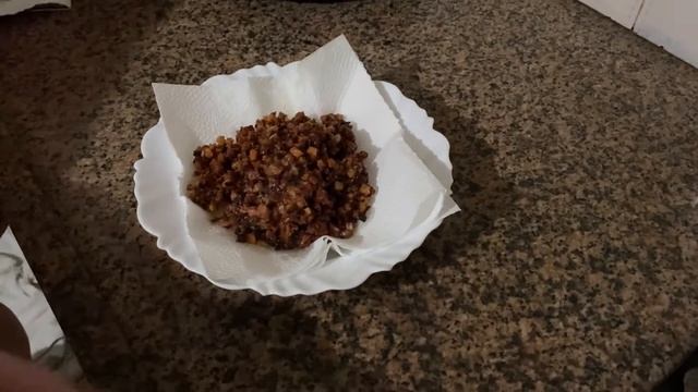 Macarrão com cheddar e bacon.