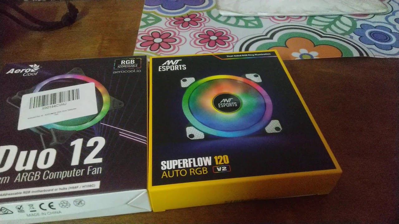 Aerocool Duo12 vs Antesports superflow 120 | budget ARGB fans