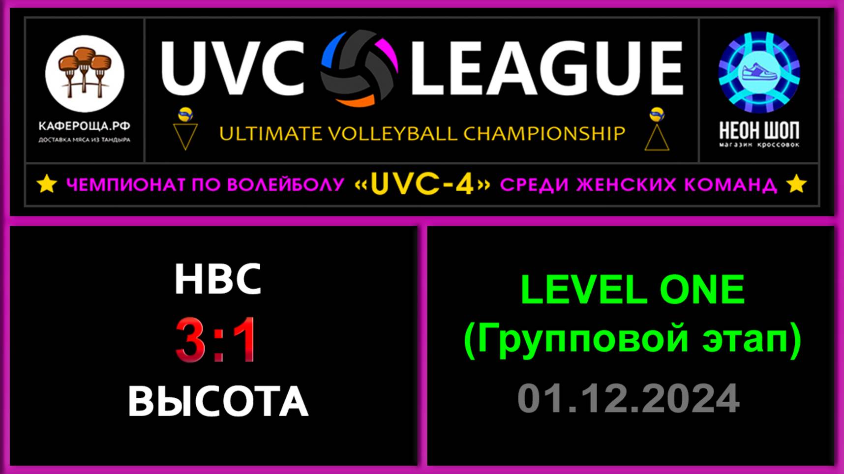 НВС - Высота, UVC-4 (Девушки) - LEVEL ONE (Групповой этап)