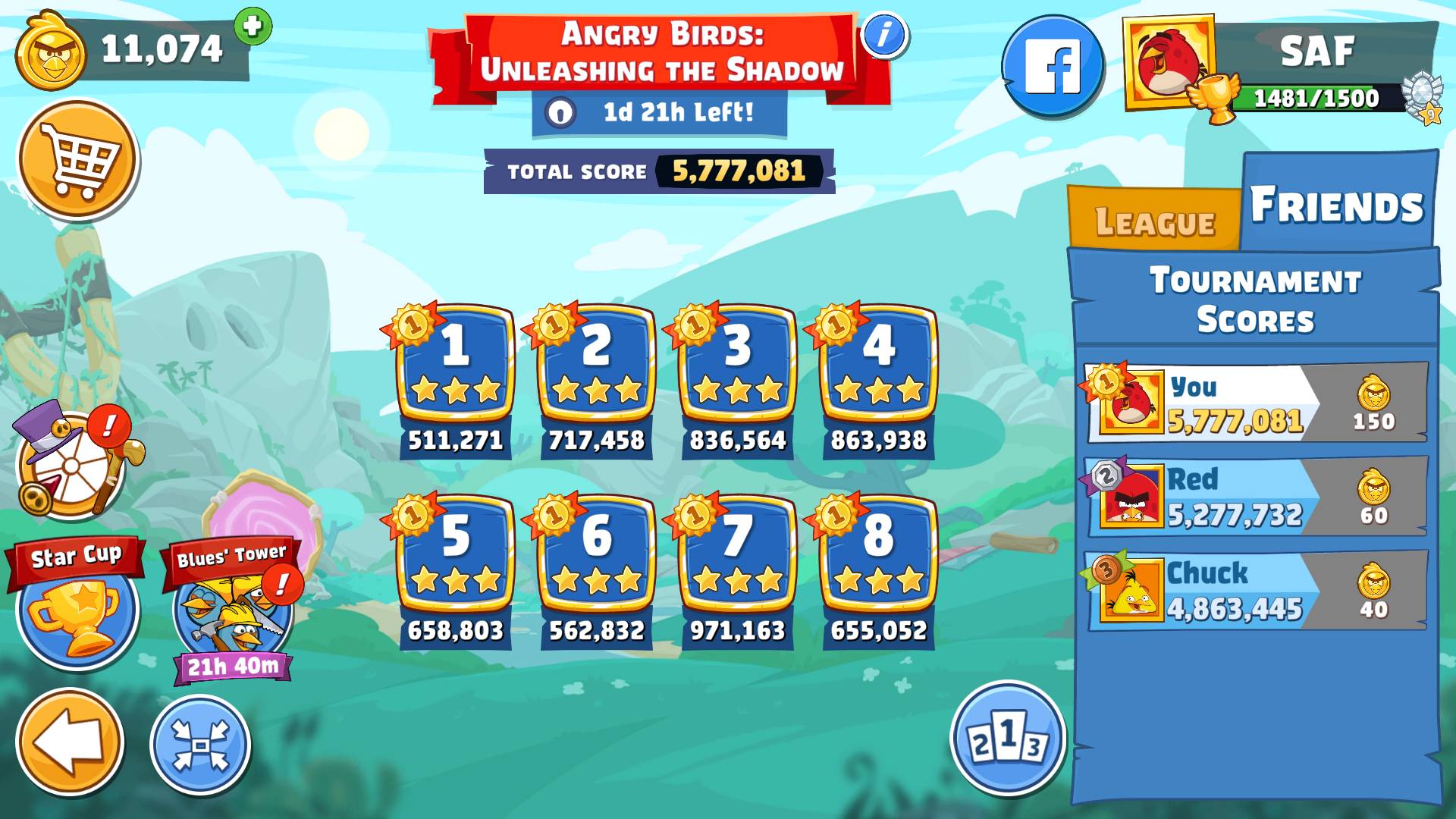 Angry Birds Friends. Unleashing the Shadow. All levels 3 stars. Прохождение от SAFa.