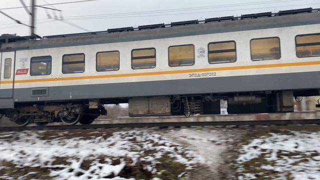 Электропоезд ЭП2Д-0072 пл.Захарово до ст.Лобня. 02.12.2024.