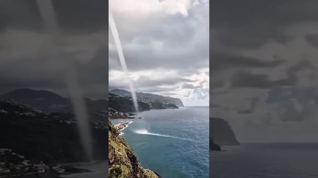 Водяной смерч недалеко от Понта-ду-Сол, Мадейра, Португалия🇵🇹