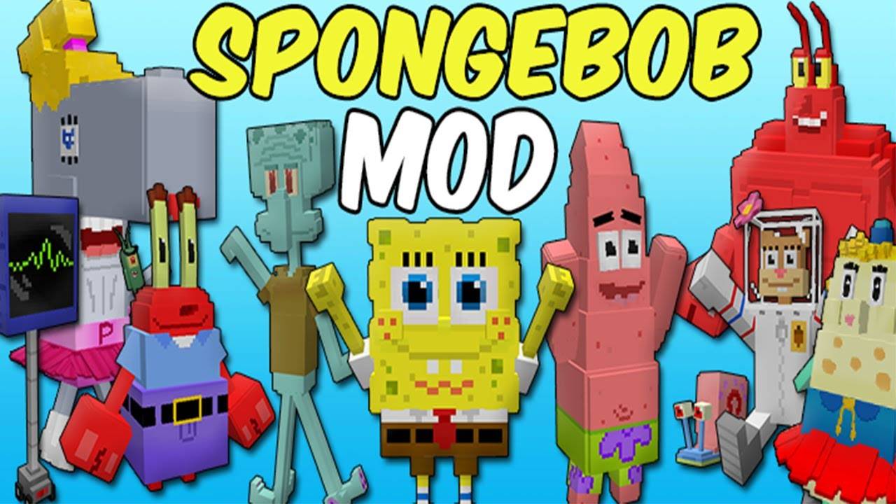 Мод SpongeBob SquarePants для Minecraft PE / Мод: Персонажи из Спанч Боба на Minecraft PE