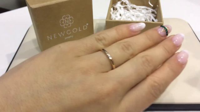 Кольцо 052 из красного золота 585 пробы с бриллиантом