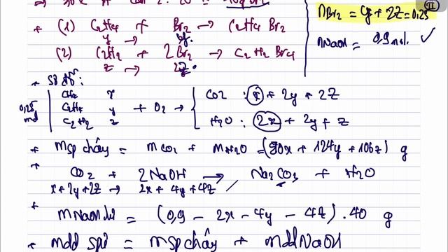 Hỗn hợp A gồm các khí metan, etilen và axetiien. Dẫn từ từ 2,8 lít hồn hợp, A (đktc) qua bình chứa