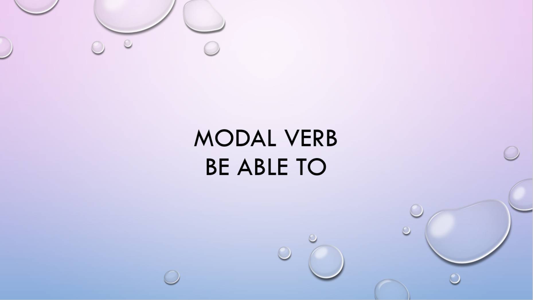 Модальный глагол BE ABLE TO