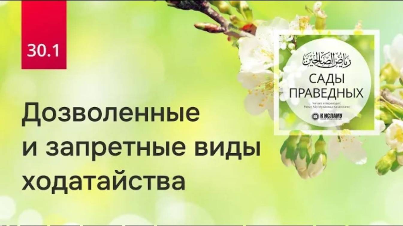 30.1 Дозволенные и запретные виды ходатайства. Хадисы 246–247 Сады праведных. Ринат Абу Мухаммад