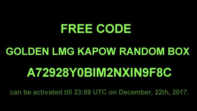 Warface - Free Code - Golden Lmg Kapow Random Box!
