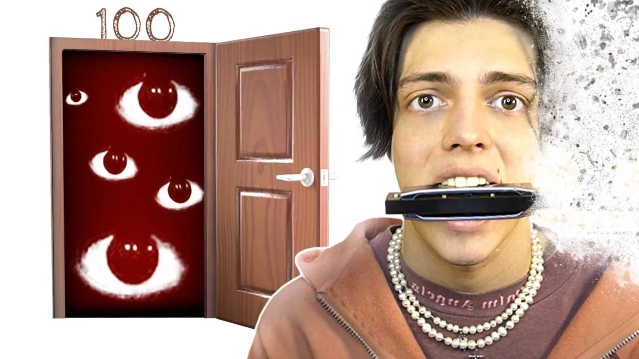 (Имморталиус) 👁️100 ДВЕРЕЙ РОБЛОКС С ГАРМОШКОЙ ВО РТУ