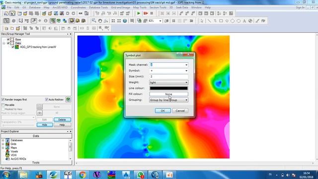 Oasis montaj - Topograhy from GPS-data (Топография по данным GPS)