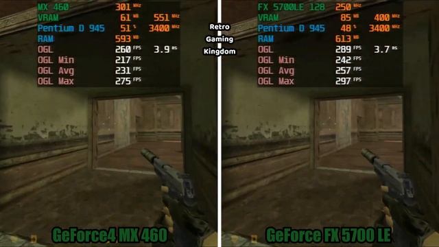 GeForce4 MX 460 vs GeForce FX 5700 LE 128 bit Test In 8 Games (Capture Card)