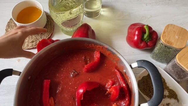Отличный рецепт сладкого перца в томатном соусе на зиму Без Уксуса!!!!
