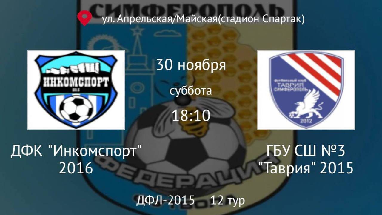 ГБУ СШ №3 Таврия vs ДФК Инкомспорт 2016