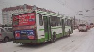 Автобус ЛиАЗ-5256.45 (Т 844 МО 22). Покатушки по снежному Барнаулу.