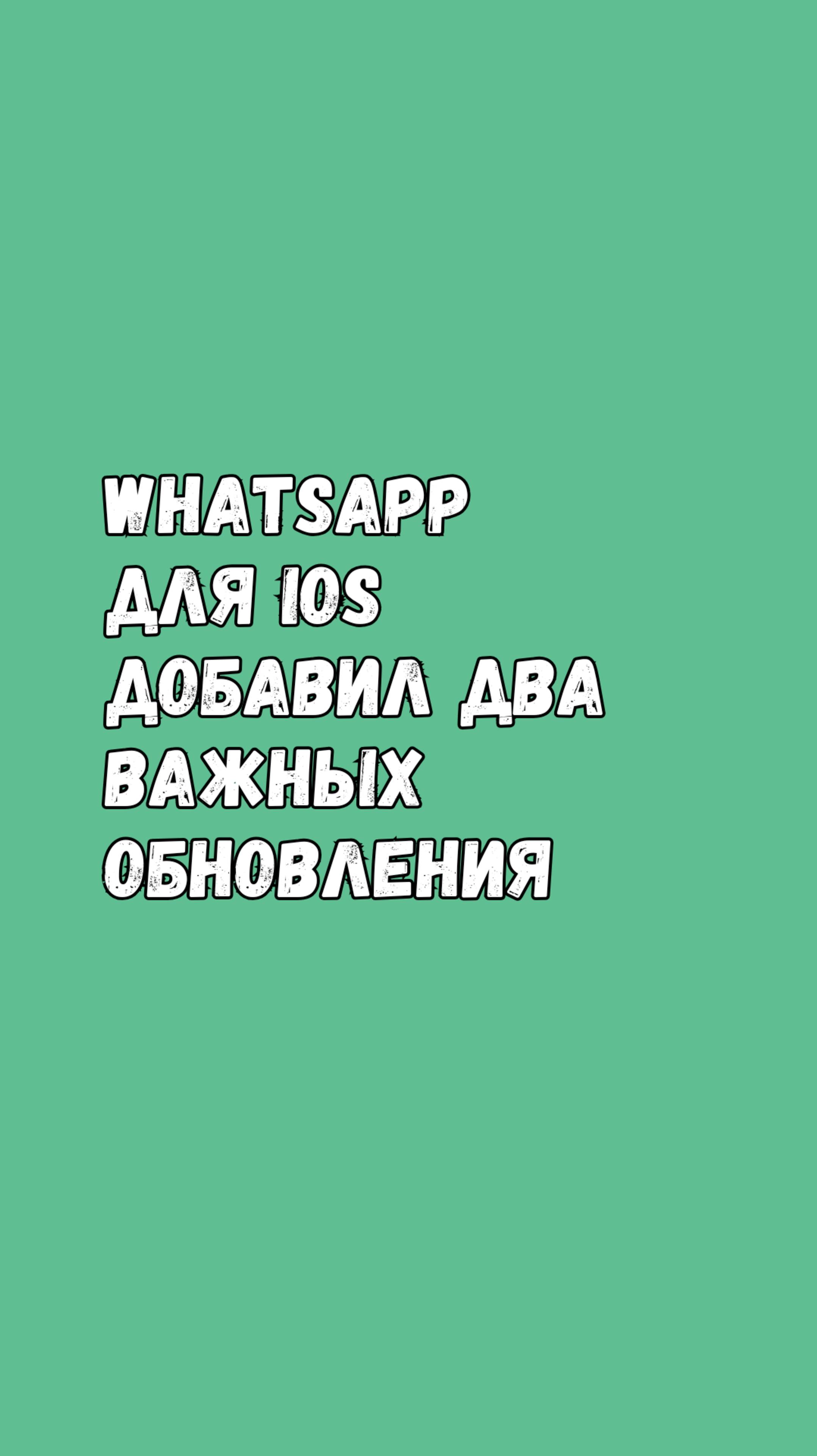 WhatsApp Для iOS Добавил Два Важных Обновления