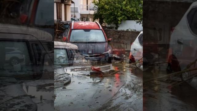 Ужасное наводнение из-за сильных дождей на острове Родос, Греция 🇬🇷 (30.11.2024)
