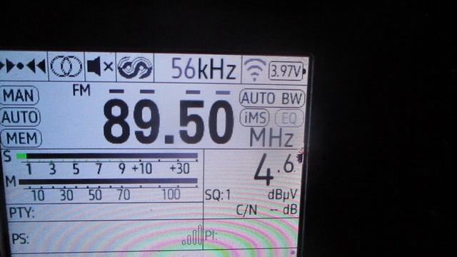 [Tropo] 89.5 v Novoye Radio  (Volkhov)(Leningrad region)~172km  135°  0.25  kW (TRP)