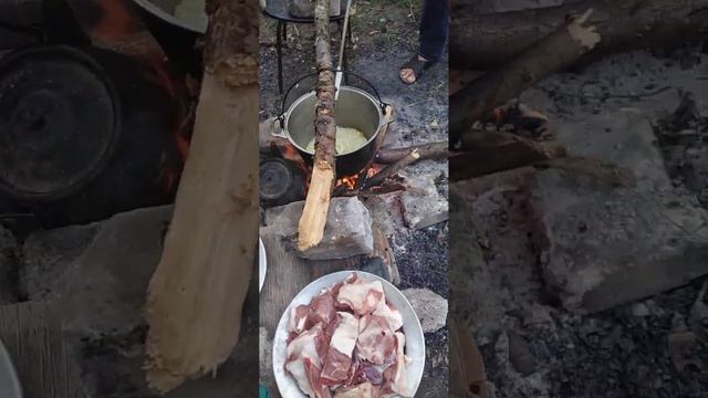 Решили сделать плов на природе.Домбай 2022