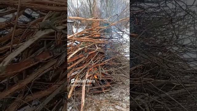 Пионерский костёр из веток