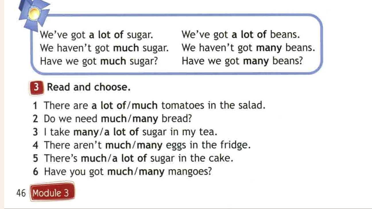 английский 4 класс  , spotlight 4 класс,  стр 46 номер 2,  много : much many a lot of как выбрать