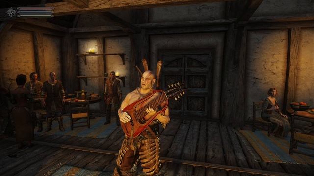 Kratos, God of War, sings Naggart's song. Skyrim Special Edition.