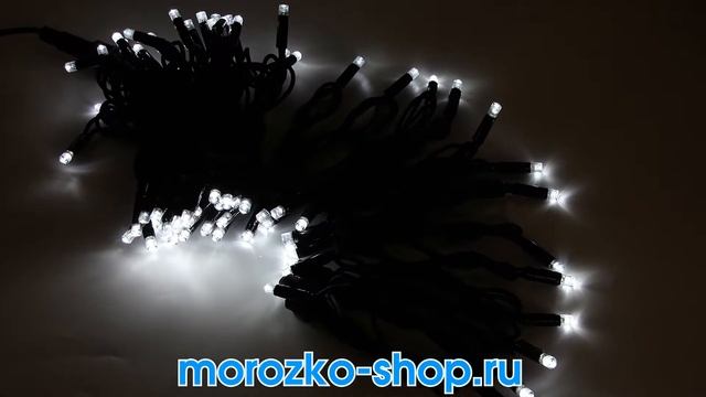 Гирлянда светодиодная уличная Super Rubber 100 холодных белых LED, 10 м, RB-LD100-W-E-P