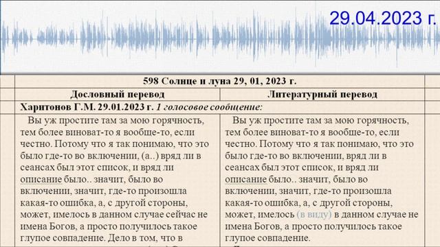 681 Существует ли симпатическая связь текста и голоса 29.04.2023 г