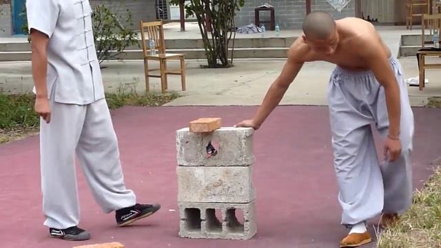 Shaolin Kungfu Breaking Iron and Bricks