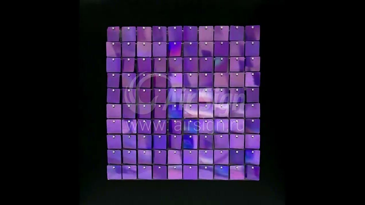 PI-12 Сиреневый радужный. Панель с пайетками Air Sign.