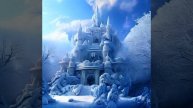 Крепость из снега, создано с помощью нейросети