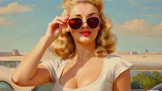 BAYWATCH in 1950's PIN-UP style