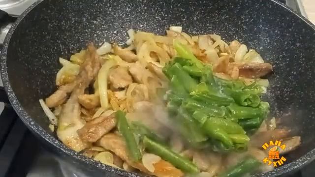 Рецепт вкусных Макарон  с овощами на сковороде