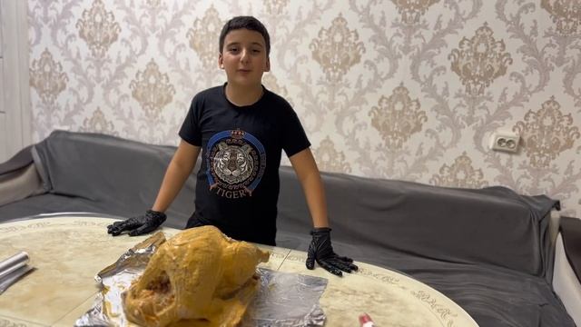 Готовим домашнюю индейку с пловом в духовке 🍗