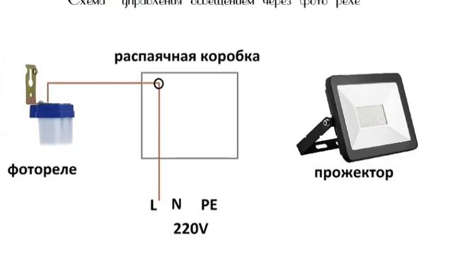 Включение освещения через фото реле,  подключение в РП