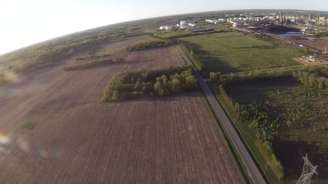 FPV Raptor flew over farm land, Dragonlink TX, 900Mzh VX, Patch and Yagi antennas