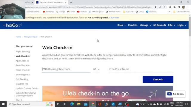 #indigo  Flight Web Check In