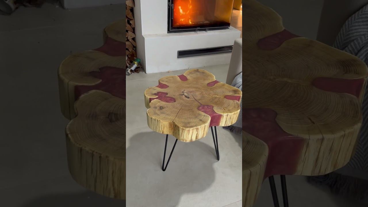 Стол из спила акации и эпоксидной смолы готов #столярка #woodworking #diy #epoxyresin #epoxy #слэб