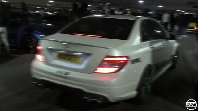 ШУМНЫЙ выхлоп C63 AMG W204 BURNOUT iPE С ГРОМКИМИ ОБОРОТАМИ!