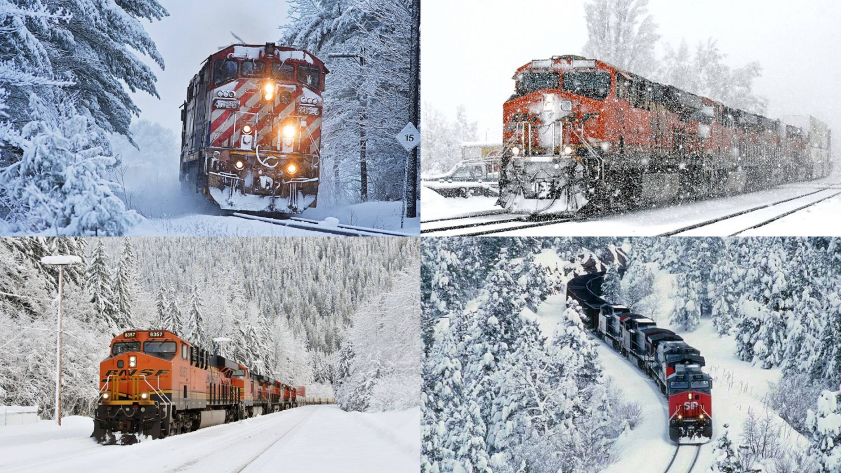 Зимние поезда для детей ❄️ Снежная железная дорога 🚂