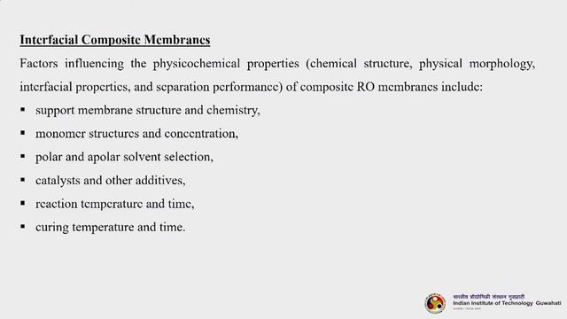 Lec 16: HP and LP RO, membrane materials, modules, models for RO transport