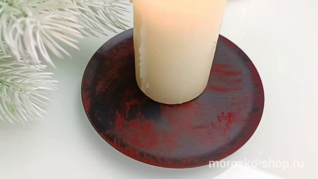 Подсвечник-блюдце ПЬЯТТИНО для одной свечи, металл, черный, 10 см, K305-BR