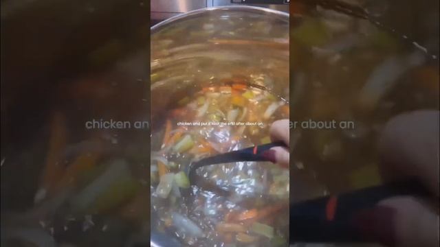 bone broth turmeric ginger chicken noodle soup 🫚🍜 recipe in comments!