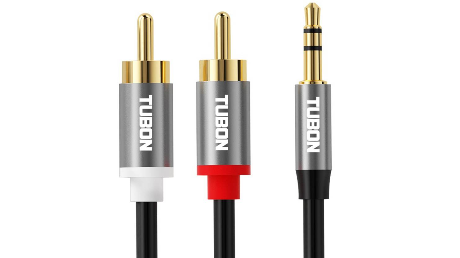 Кабель TUBON Аудио 3.5 мм mini jack (M) - 2 x RCA (M) MJ2R003 2м